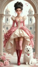 Pink Vintage Victorian Sweetheart Neckline Corset Ball Gown Custom 3D Floral new