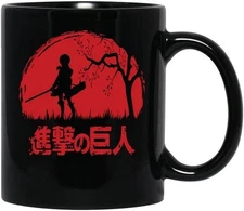 Eren Black Coffee Mug – Anime Gift Ceramic Cup