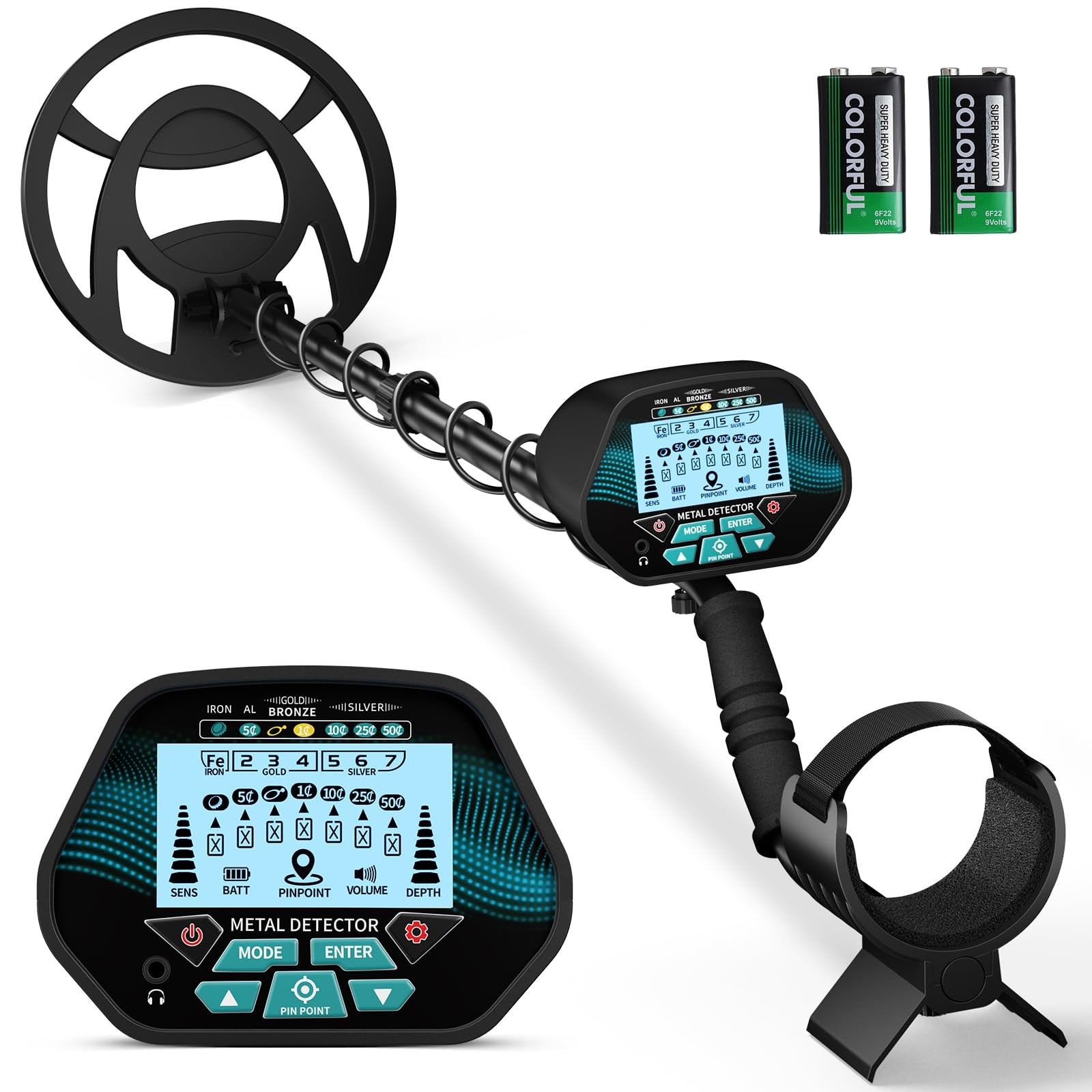 Metal Detector Professionale per Adulti e Bambini Lunghezza Regolabile (113-141