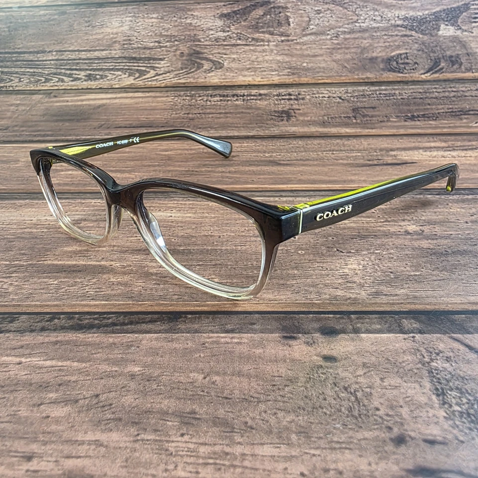Coach Eyeglasses Womens Olive Brown Gradient Clear HC6089 5408 Rectangle Frames - Image 3 of 4