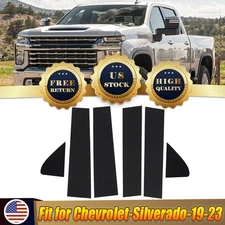 Fits 2019+ Chevy Silverado Window Pillars post covers Black Exterior Accessories