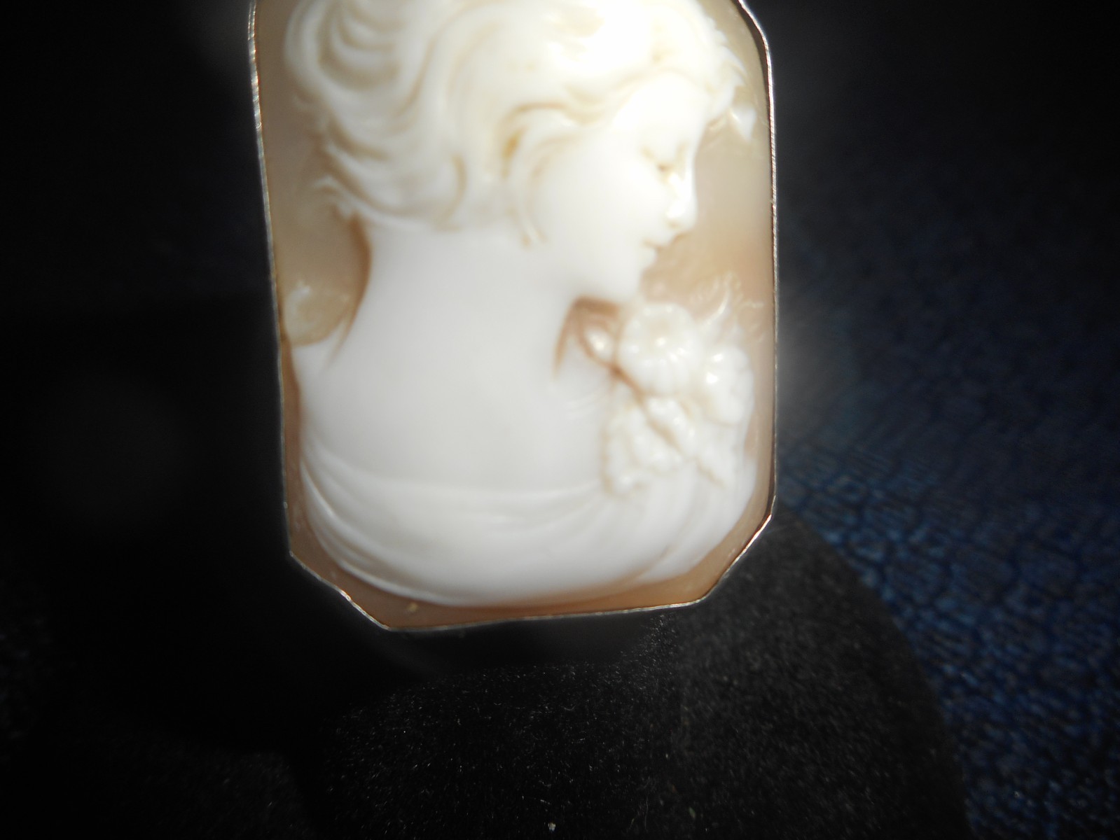 Sterling Silver Large Rectangle Cameo Statement R… - image 3