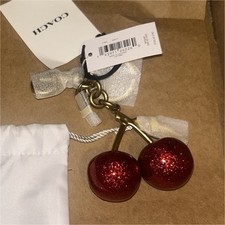 Coach Glitter Cherry Key Chain - Red Metal, G...