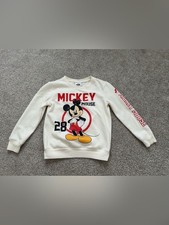 Disney Mickey Mouse Embroidered Sweatshirt Kids Size 6/7 Cream