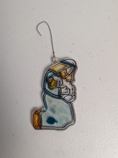 Vintage 1980s Plastic Nativity Shepherd Suncatcher Ornament Hand Painted...
