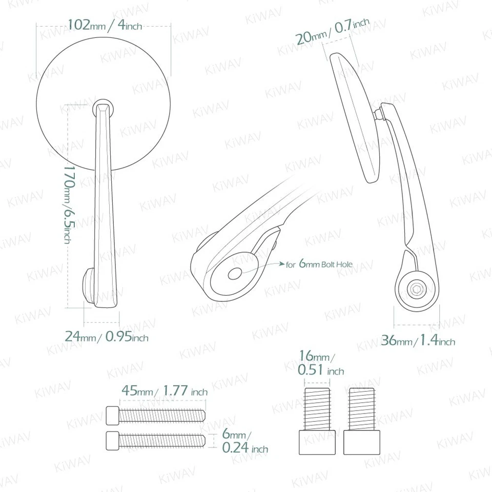 Espejos retrovisores de extremo de barra para motocicleta VAWiK ECLIPSE negro marca E se adapta a Yamaha FZ07 FZ09 MT01 Foto 2 de 4