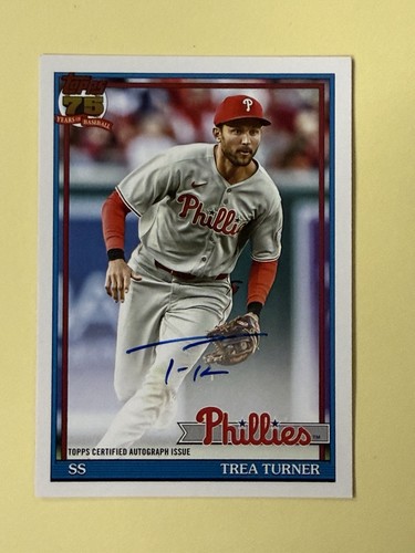 2026 Topps Series 1 Trea Turner 1991 Topps Baseball Autographs (RAW)
