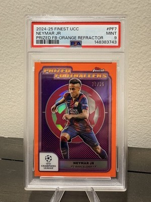2024-25 Topps Finest UCC Neymar Jr Prized Footballers Orange /25 PSA 9 PF-7