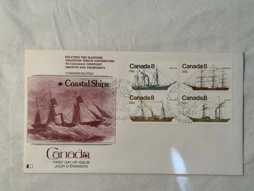 Vintage Canada Coastal Ships First Day of Issue Cover • Fleetwood • 1975