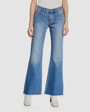 $150 Current/Elliot Women's Blue The Wray Wide Legged Fairwater Cut Jeans 26