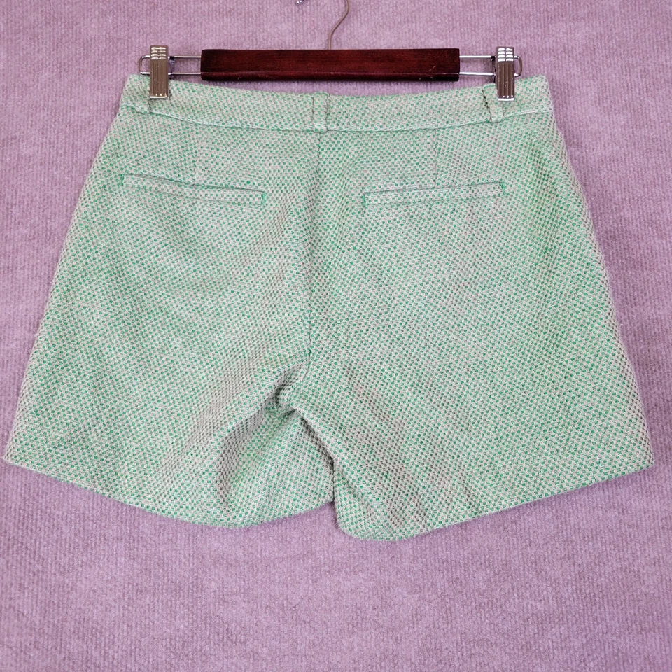 Banana Republic Shorts Women's 0 Chino Green Beige Basket Weave Checkerd 30×4 - Image 2 of 4