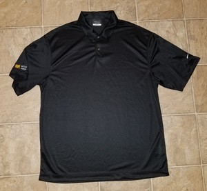 Nike-Golf-sz-XL-Men-039-s-Dri-Fit-Pebble-Texture-Polo-Shirt-Black-373749-PAPE-X1