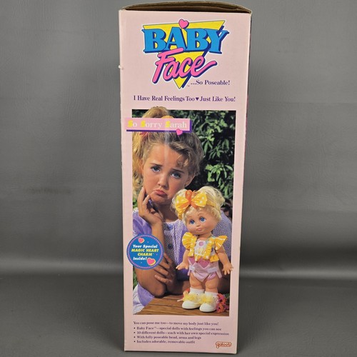Bambola Galoob Baby Face So Sorry Sarah 13" 1990 posabile nuova con scatola aperta - Foto 9 di 15