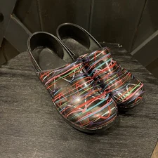 GUC Dansko Women’s Professional Clogs Colorful Streamers Patent Leather 10US/41