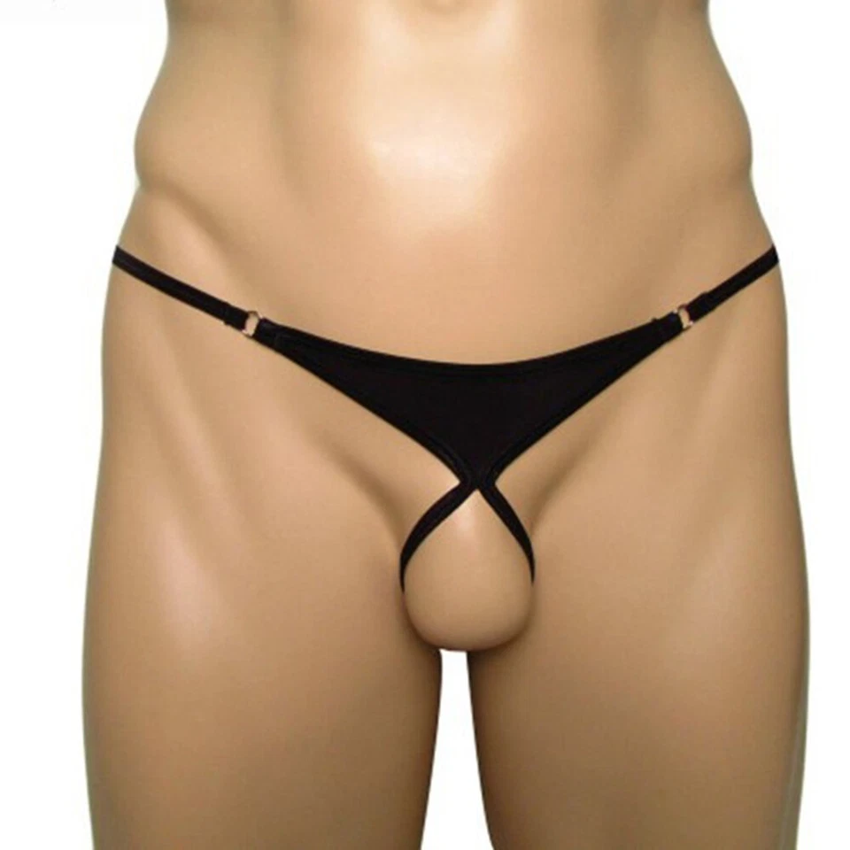Mens Lingerie Briefs Thong Crotchless Open Butt G-string Bikini O-Ring Underwear - Image 4 of 4