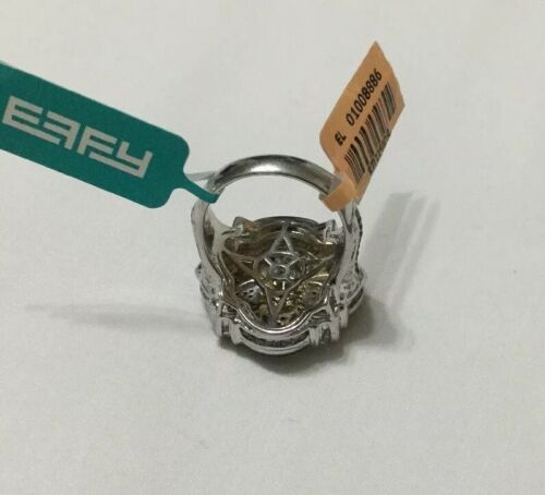 EFFY BH Silver / 14K Gold & Diamond Ring New NWT 0.12 CT Size 7 - Picture 4 of 9