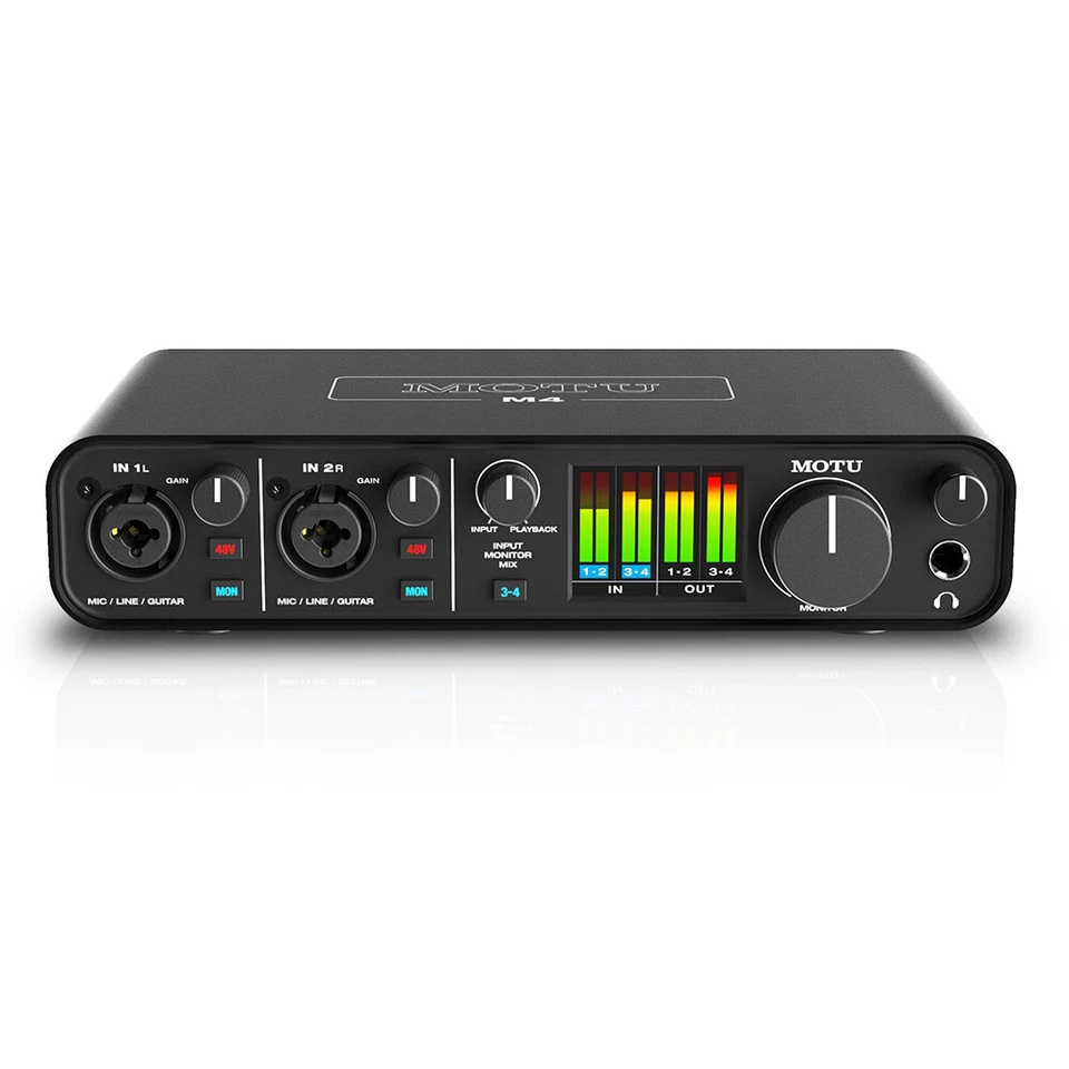 Motu M4 4x4 USB Audio Interface w/ AKG P220 Studio Mic, Headphones & XLR Cable - Image 2 of 4