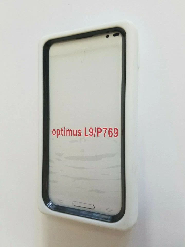 白色混合橡胶硬外壳 保护套 支架 适用于 T-Mobile Optimus L9 P769 MS769 — 第 4/4 张图片