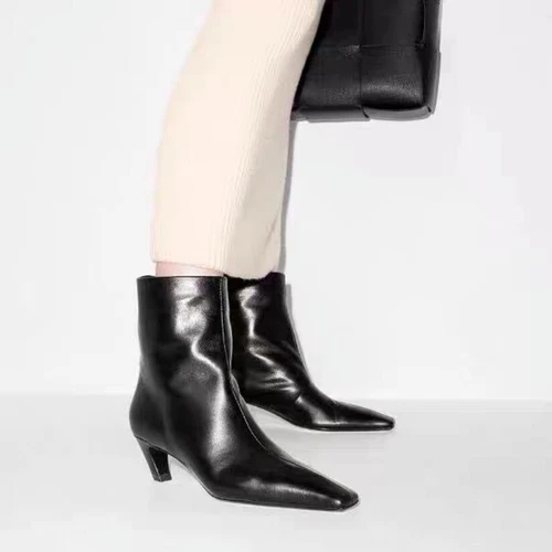 Khaite Damen High-Heeled Kurzstiefel Leder Medium Boots Bare Boots - Bild 4 von 18