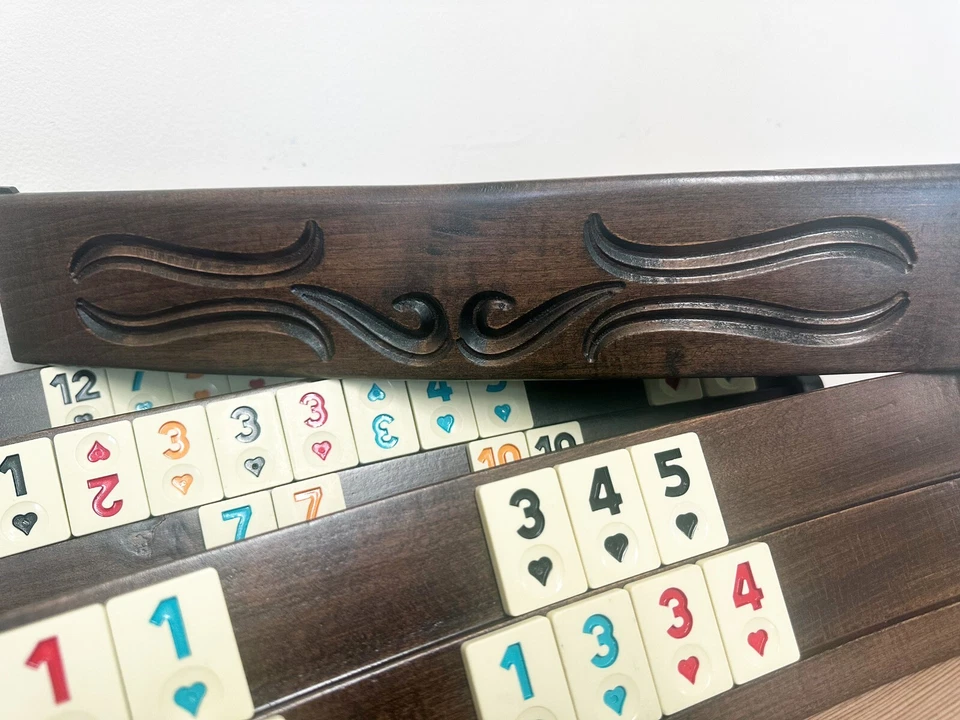 Turkish Okey Game Wooden Wood Ahsap Okey Takimi Oyunu Rummy Board Game Tile UK - Image 3 of 4