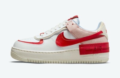 【NIKE】 Air Force 1 Shadow (Women's) Nike Air Force 1 Shadow Cracked Leather White-Red Women's