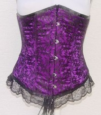 Satin Mesh Stylish Under bust Purple Corset in 2XS - 7XL also different colors