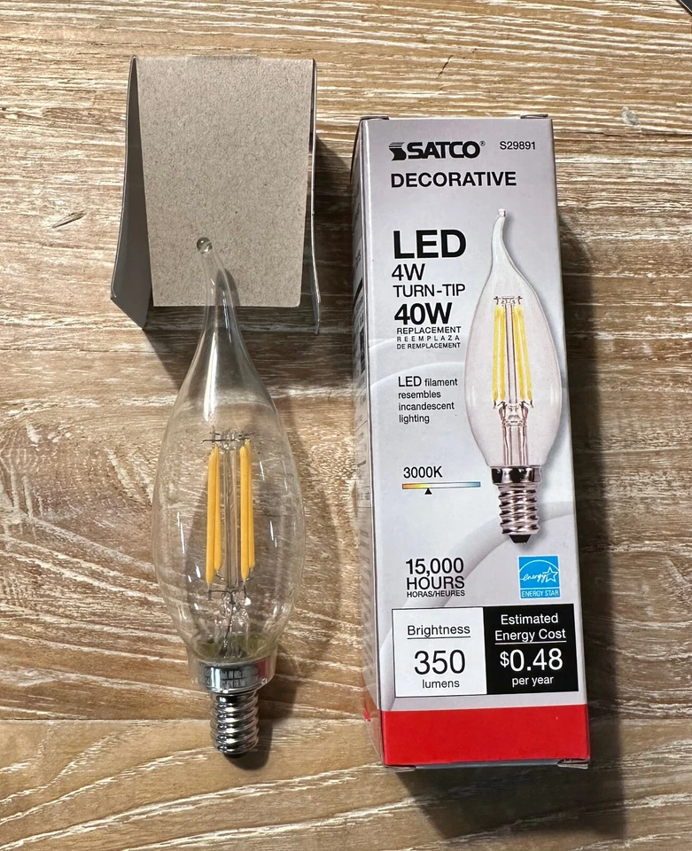 40-Watt Equivalent E12 Dimmable LED Chandelier Light Bulbs (24 Pack) S29891 - Image 3 of 3