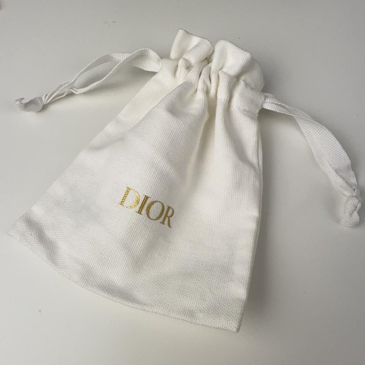 1pc Christian Dior White Small Drawstring Cotton Dust Bags  display picture 1
