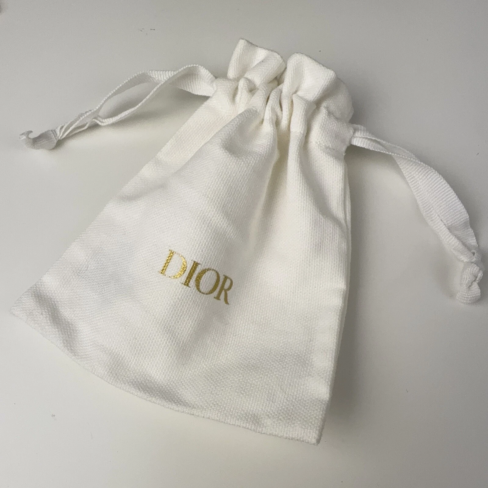1 pièce mini sac à poussière en coton blanc Christian Dior sac de rangement bijoux