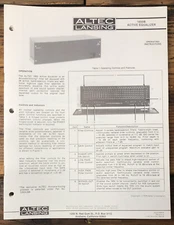 Altec Model 1650B Equalizer  Owner / User Manual *Original*