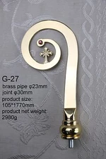 BRASS CROZIER Polish Bishop Staff Crosier Quality Craftsmanship, 69 2/3" H G-27