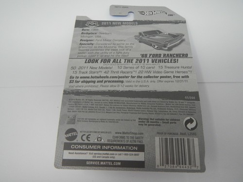 Hot Wheels 2011 New Models '65 Ford Ranchero Red (1) - 第 4/4 張圖片