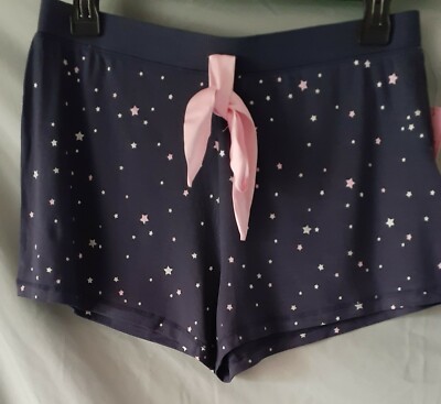 Jenni Blue Pink Lounge Sleep Pajama Shorts Women's Stars Small  30'' Waist