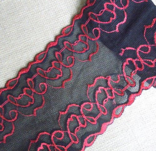 Lot 10 Yards 5.5" Wide Stretch Lace Black,Baby Pink,Turquoise,Grey,Beige H0020 - Picture 2 of 6