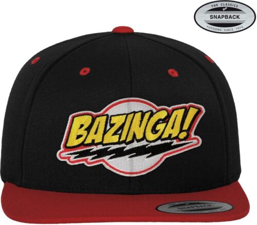 The Big Bang Theory Bazinga Patch Premium Snapback Cap Black-Red - Picture 1 of 1