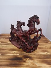 Two Red/Cherry Running Horses, Red Horse Statue for Vastu, Victory Horses for Fe
