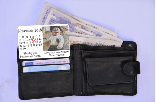 Day You Became Wallet Card Metal Personalised Keepsake Mum Nanny Dad Aluminium - Picture 3 of 3