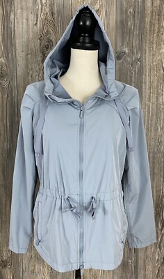 Gap Jacket Women's XS Lightweight Spring/Fall Light Blue Poly/Nylon Hooded