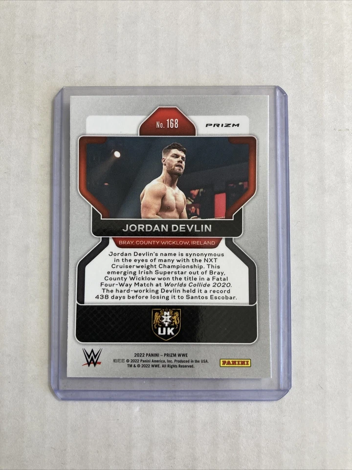 2022 Panini PrizmWWE #168- Jordan Devlin White Sparkle Prizm SSP - Image 2 of 2