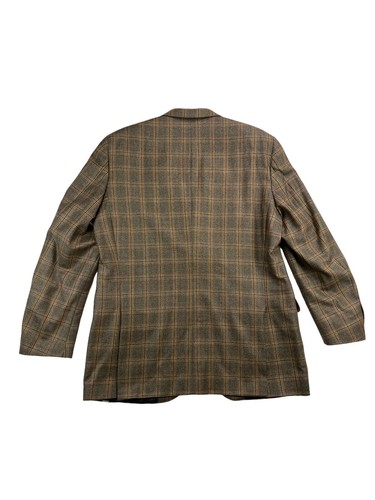 Peter Millar Men’s Wool 44 Tall Canada Brown Plaid Sport Coat Suit Jacket Blazer - Picture 7 of 11