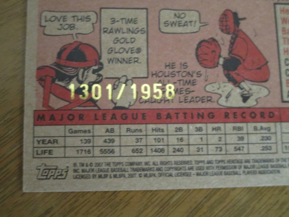  2007 TOPPS HERITAGE CHROME   BRAD AUSMUS   #THC94   HOUSTON ASTROS  1301/1958 - Image 3 of 3