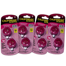 4 Packs Of 2 California Scents Coronado Cherry 90 Day Air Freshener Vent Clips
