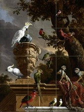 Menagerie Tile Mural Kitchen Bathroom Wall Backsplash Art 12.75x17