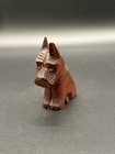 New ListingScottie Scottish Terrier Dog Folk Art Hand Carved Wooden See Pic 2 Ear Flaw