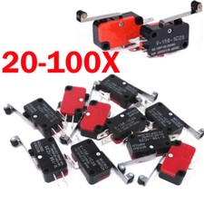 20-100pk Limit Micro Switch Long Straight V-156-1C25 Hinge Roller Momentary SPDT