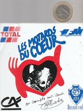 AUTOCOLLANTS. Moto. LES MOTARDS du COEUR. Coluche