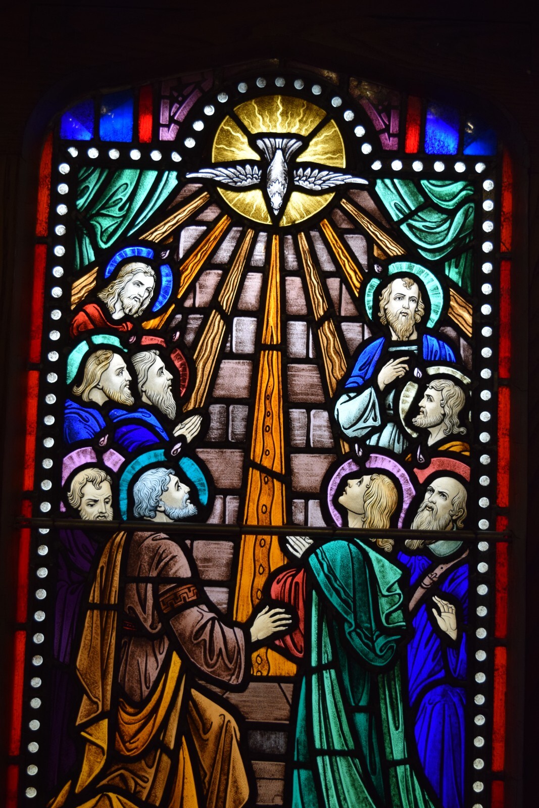 Church Stained Glass Window, 53" x 24", The Apostles (NJ2) Antique, chalice co. eBay