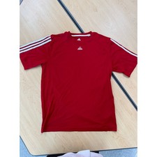 Adidas Red Activewear Shirt Size M Men s 3-Stripes Tee