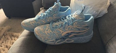 PUMA LaFrancé Light Blue Mid Top Basketball Sneakers Graphic Pattern