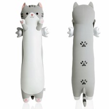 Long Cat Plush Pillow with Wings Soft Kitty Stuffed Animal Toy Giant Cuddly K...